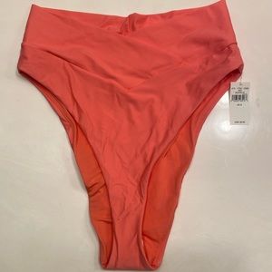 Aerie crossover high waist bikini bottoms coral sun